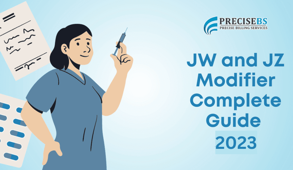 Illustration of JW and JZ modifier codes for medical billing.