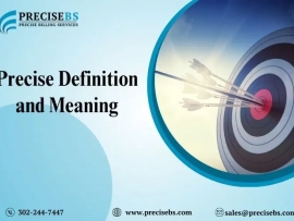 A magnifying glass focused on the words Precise Definition and Meaning